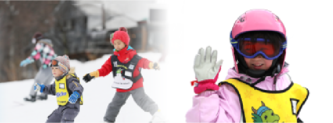 スキーレッスンを受ける子どもたち